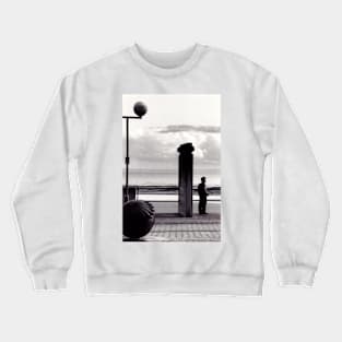 Man taking in the view on the sea front at Swansea, Wales - 1996 Crewneck Sweatshirt